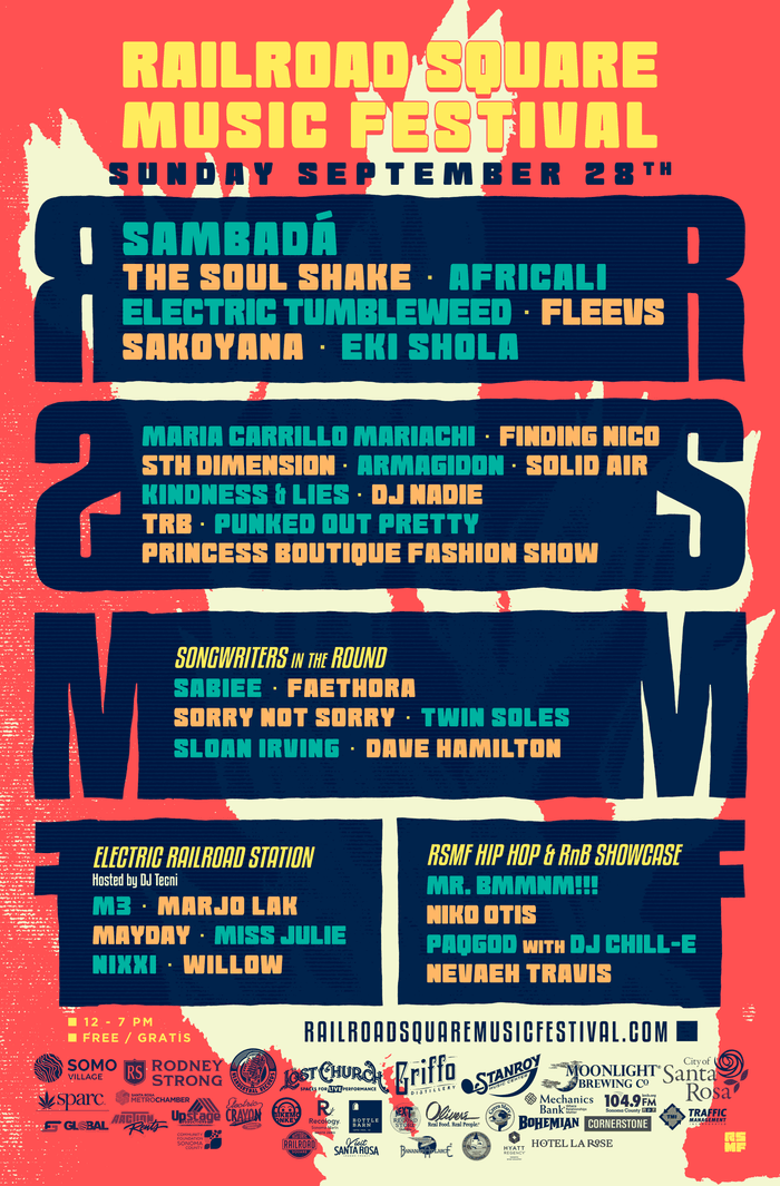RSMF 2025 festival poster with warm salmon tones and bold editorial layout
